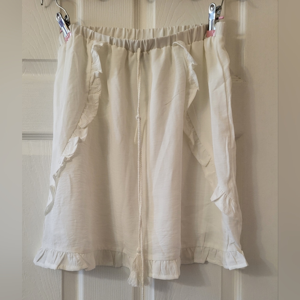 Cream Ruffle Skirt